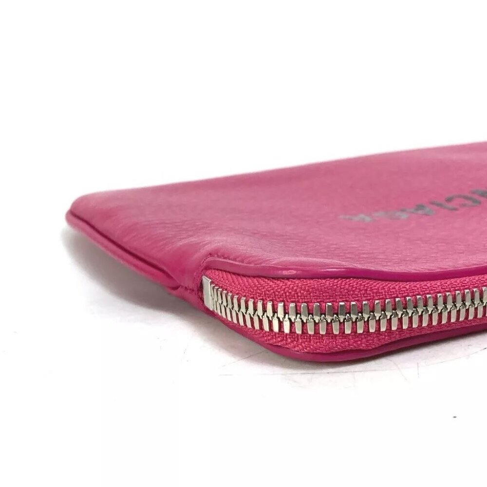 BALENCIAGA 492465 Logo Everyday Pouch M Bag Clutch bag Leather pink/Black - Picture 6 of 9
